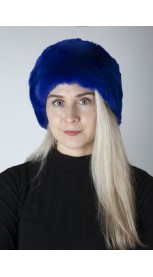 Blue rex fur hat